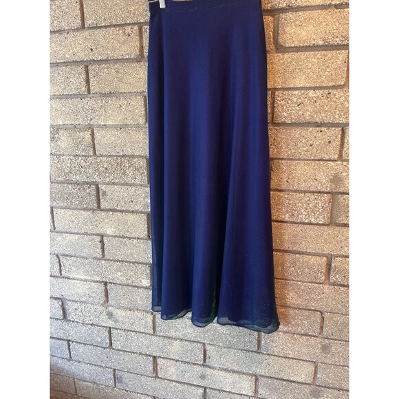 Shimmery Iridescent Purple & Green Maxi Skirt With Sheer Overlay - Picture 10 of 12